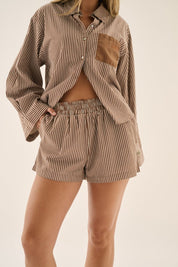 AJ Stripe Short Choc Stripe