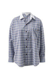 Peta Oversized Shirt Blue Chocolate Check