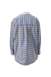 Peta Oversized Shirt Blue Chocolate Check