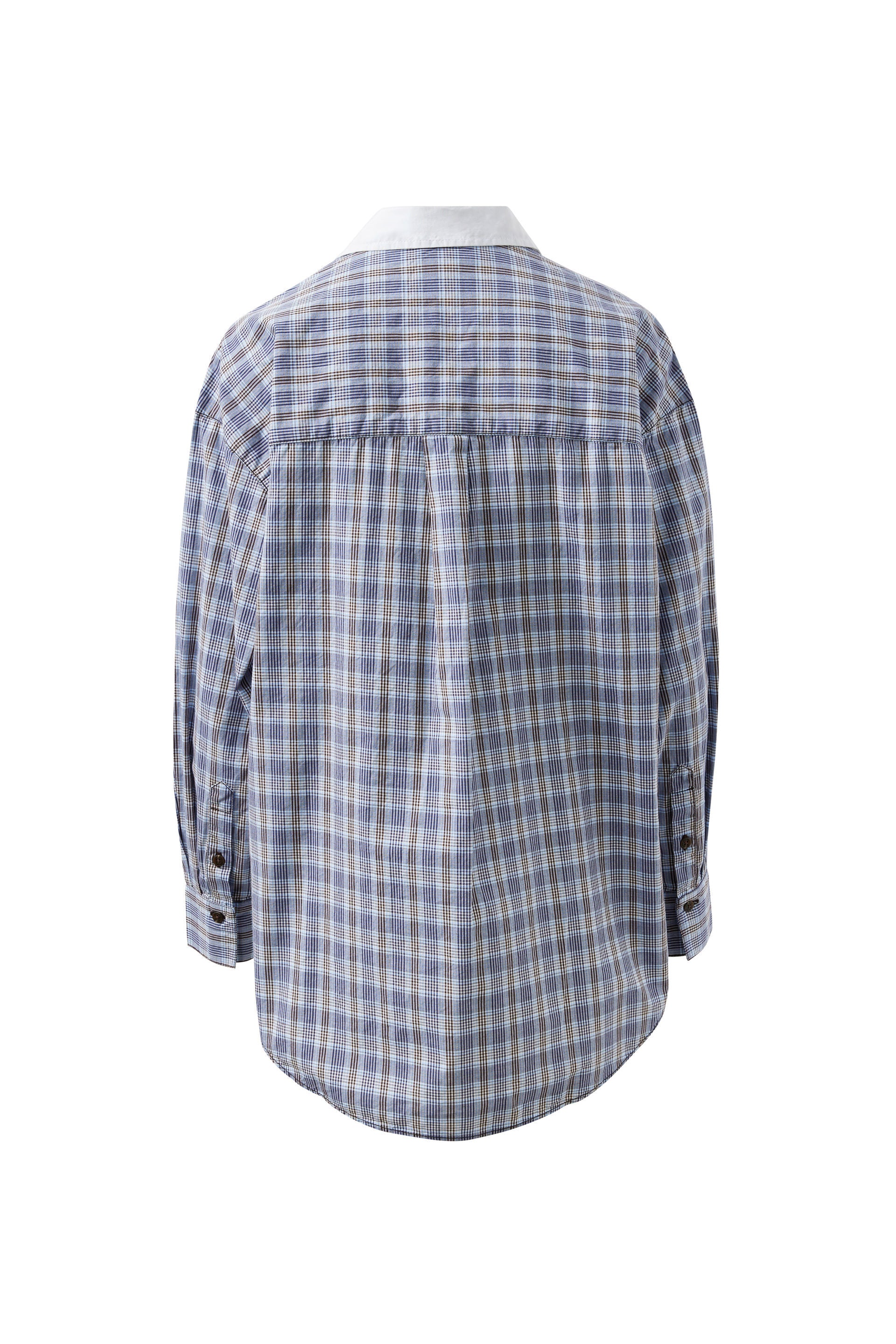 Peta Oversized Shirt Blue Chocolate Check