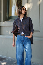 Peta Oversized Shirt/Navy Check