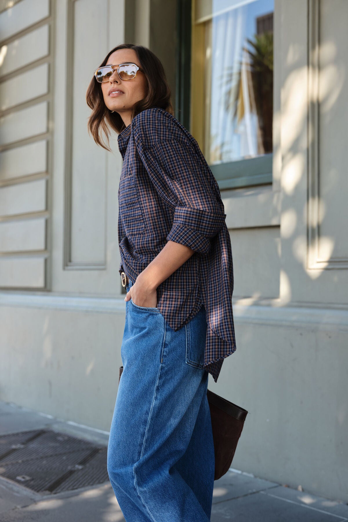 Peta Oversized Shirt/Navy Check