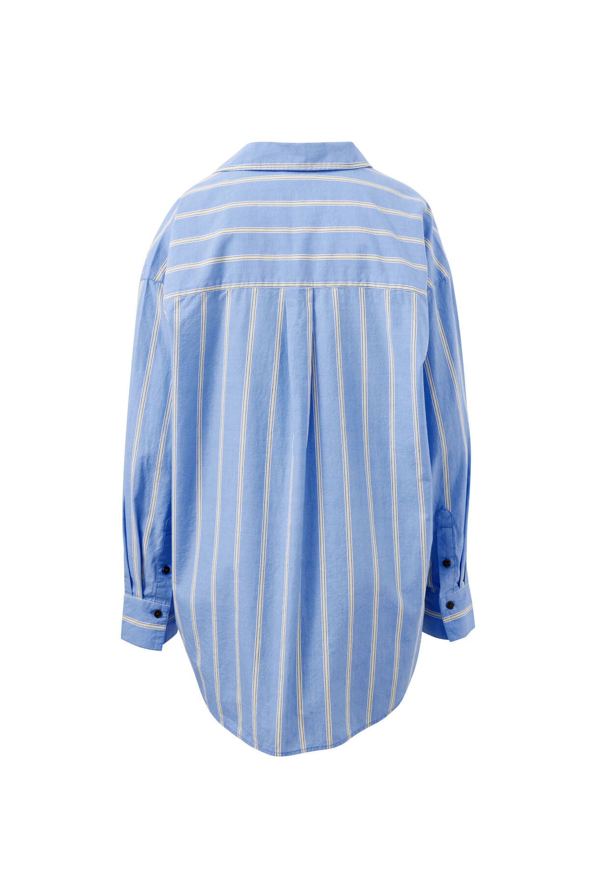 Peta Oversized Shirt/Bay Blue Butter yellow Stripe