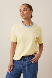 Stevie Slouchy Tee - New Butter/Heritage Logo