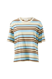 Stevie Slouchy Tee - Butter/Toffee/Fresh Blue Stripe