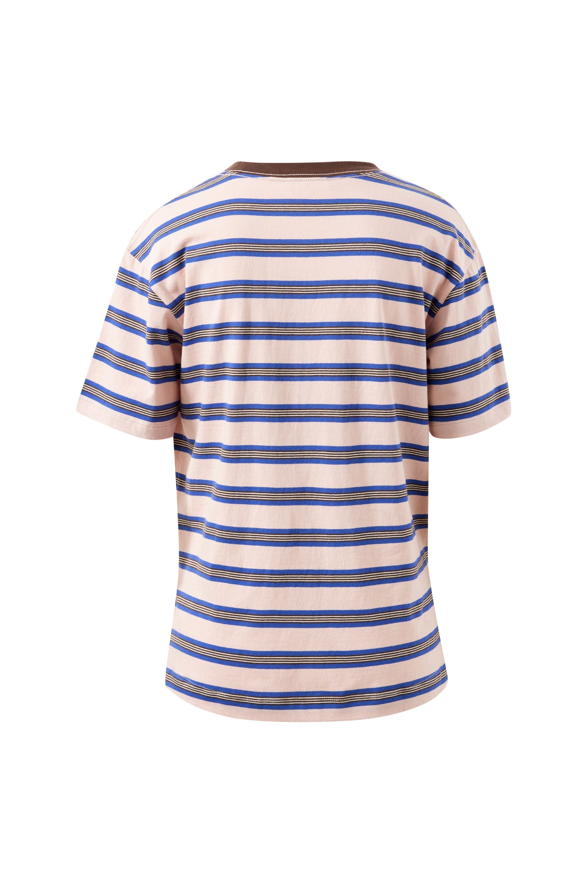 Stevie Slouchy Tee chalk pink polo blue choc stripe