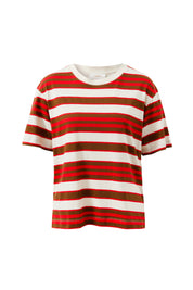 Stevie Slouchy Tee/Heritage Red/Toffee Stripe