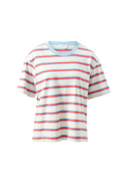 Stevie Slouchy Tee Milk Fresh Blue Red Stripe