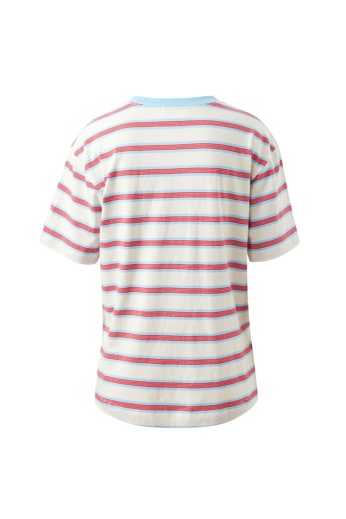 Stevie Slouchy Tee Milk Fresh Blue Red Stripe
