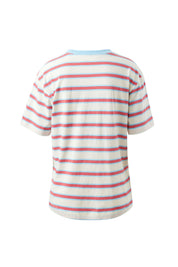 Stevie Slouchy Tee Milk Fresh Blue Red Stripe