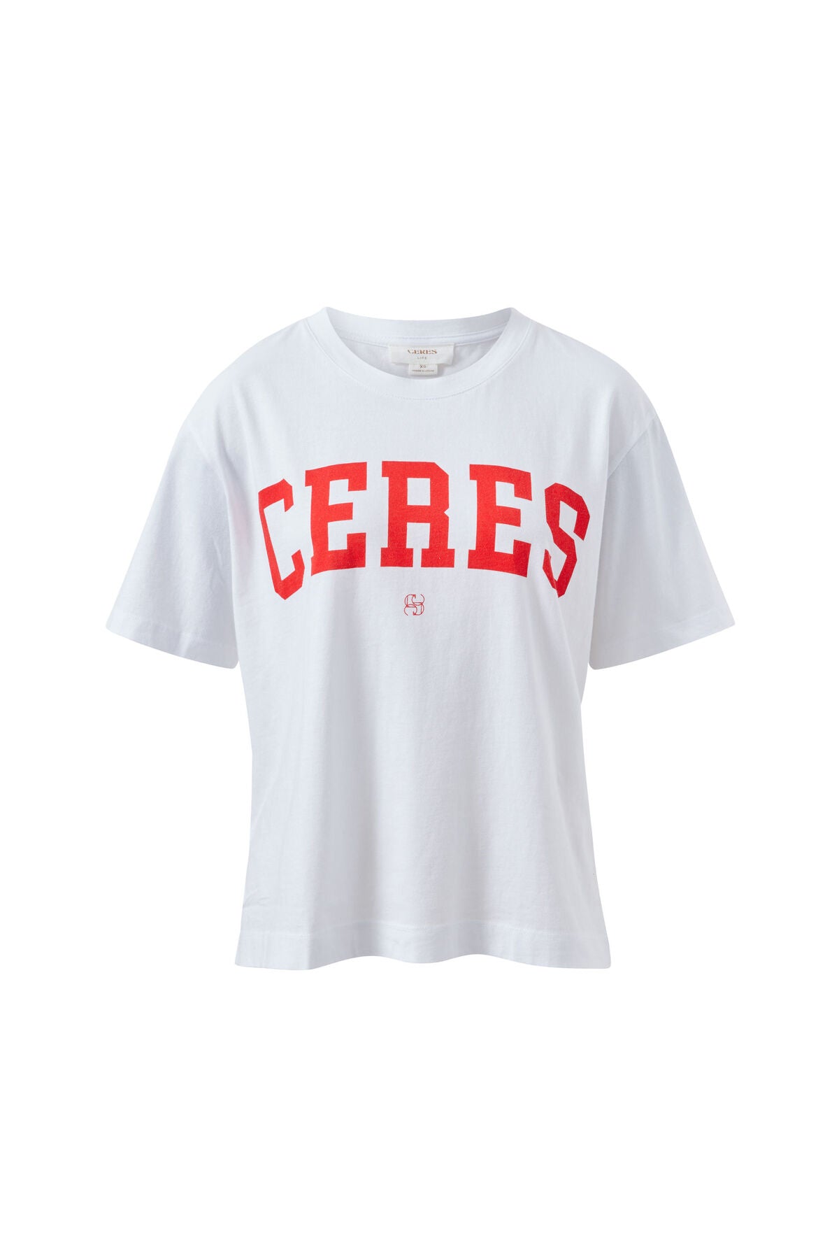 Stevie Slouchy Tee/White Chilli Red