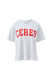 Stevie Slouchy Tee/White Chilli Red