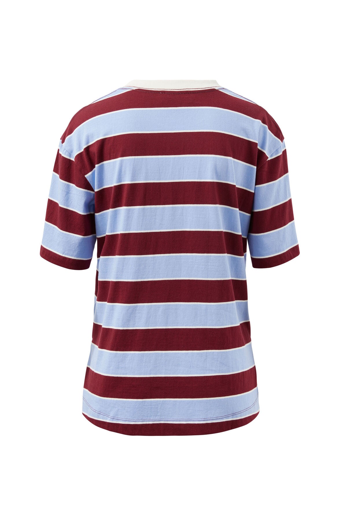 Stevie Slouchy Tee Burgundy Sky Blue Stripe