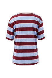 Stevie Slouchy Tee Burgundy Sky Blue Stripe