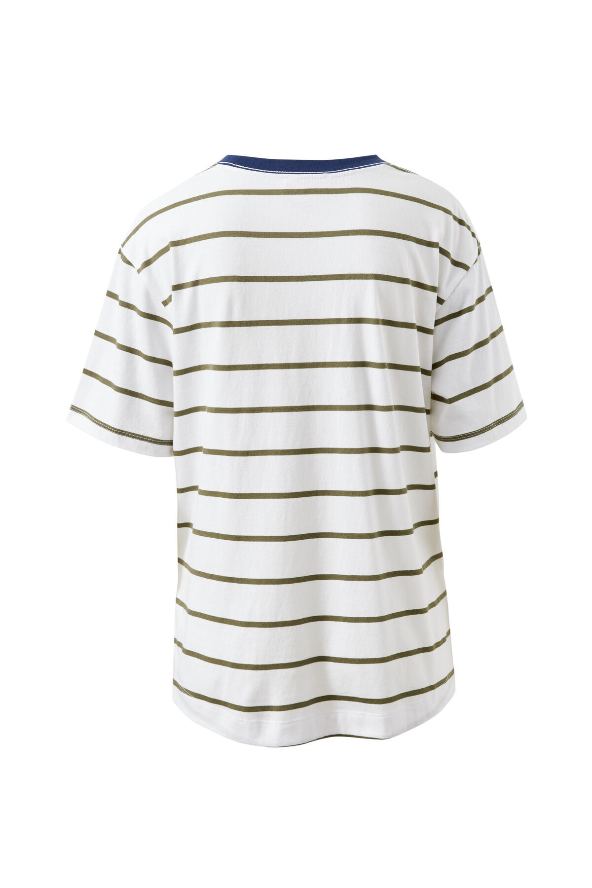 Stevie Slouchy Tee White Washed Olive Stripe