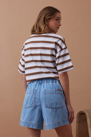 DARCY RELAXED EVERYDAY SHORT/MID BLUE WASH