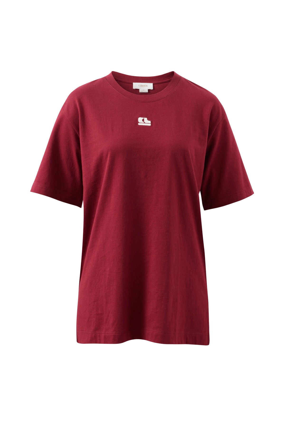 Lola Longline Step Hem Tee Burgundy
