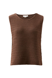 Margot Mesh Knit Tank Chocolate