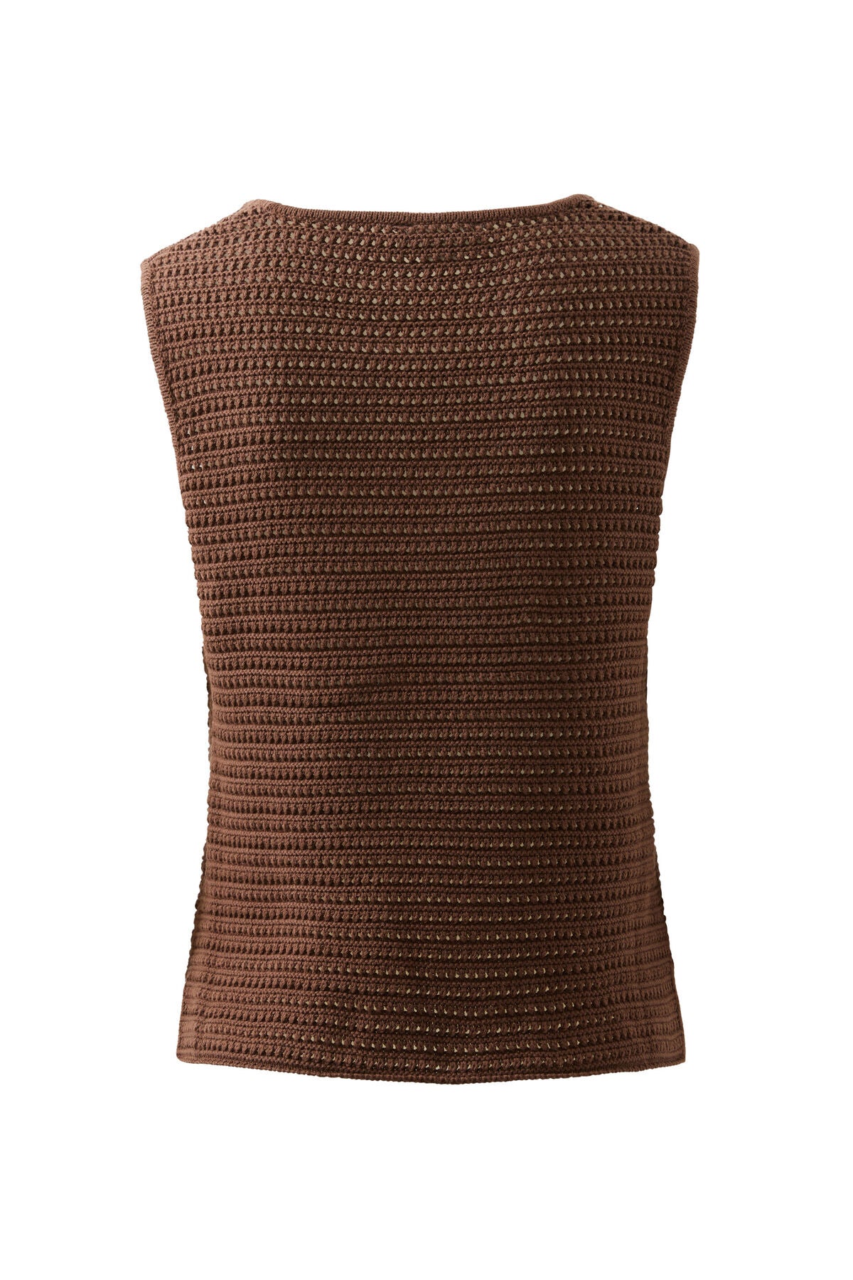 Margot Mesh Knit Tank Chocolate