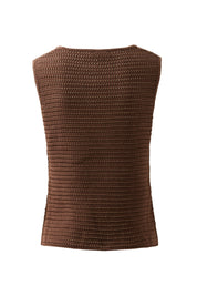 Margot Mesh Knit Tank Chocolate