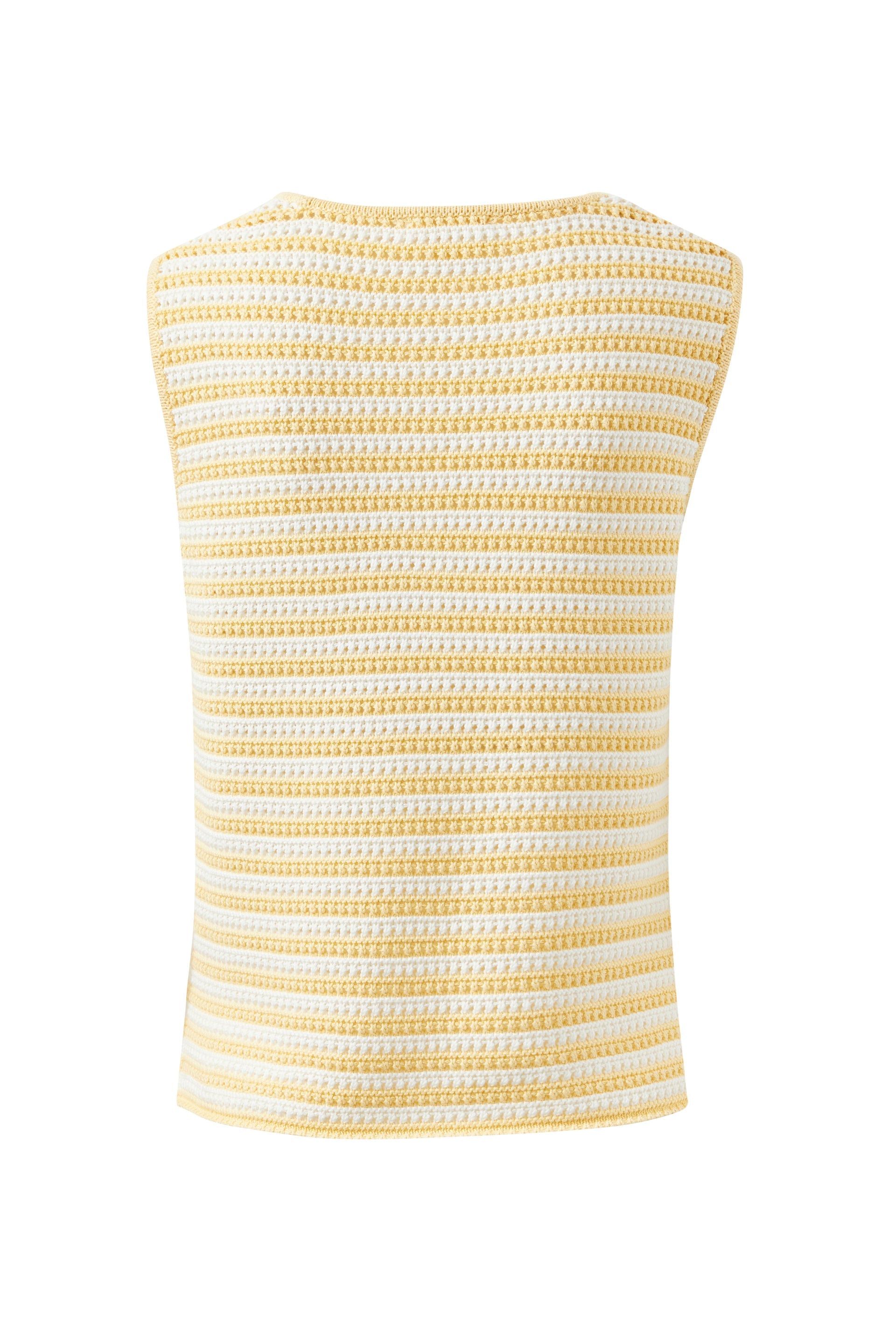 Margot Mesh Knit Tank/Butter Milk Fine Stripe