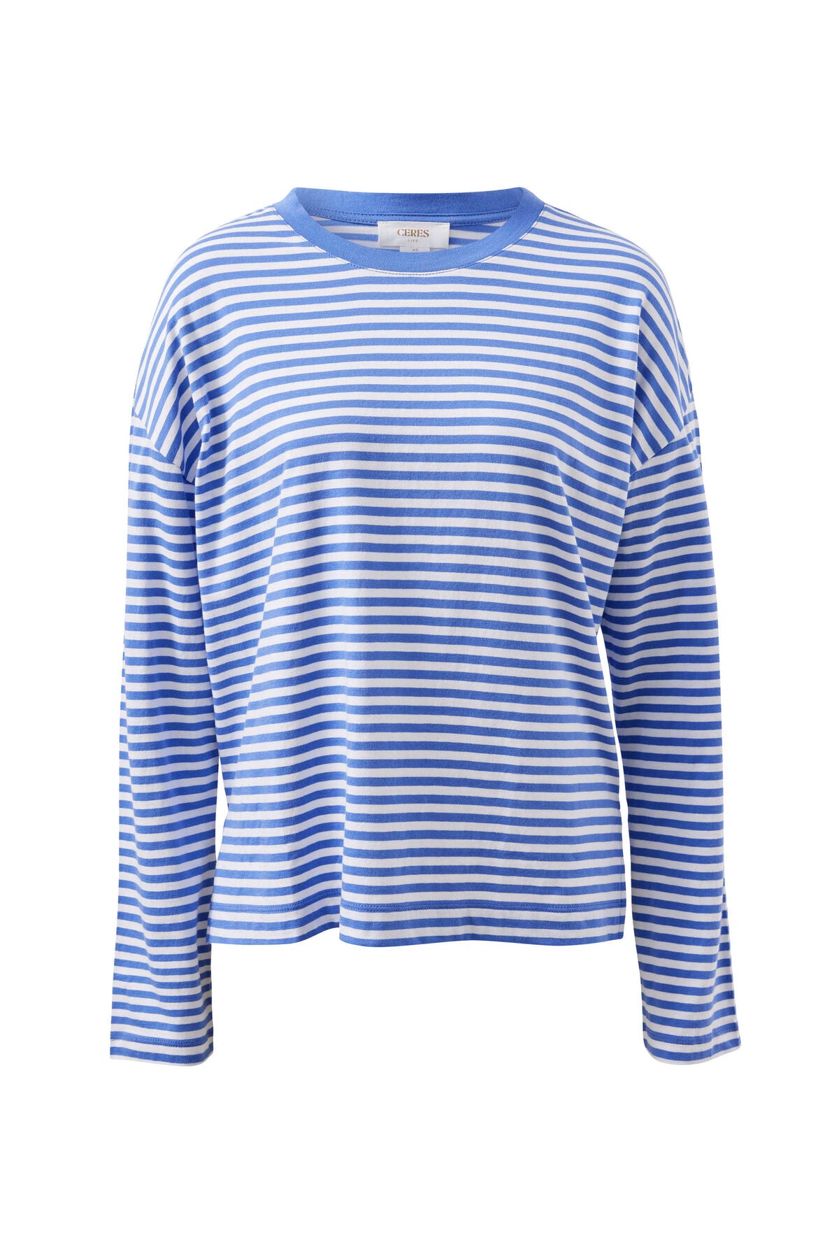 Scout Slouchy Long Sleeve Tee/Vintage Blue/White Stripe