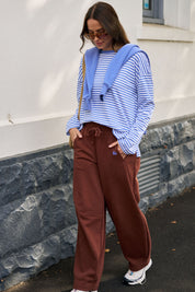 Scout Slouchy Long Sleeve Tee/Vintage Blue/White Stripe