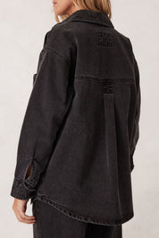 Bobbi Side Pocket Denim Shacket Washed