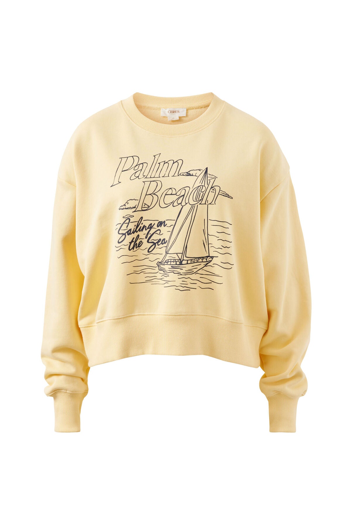 Charlie Cropped Slouchy Sunny Yellow Palm Beach Crew