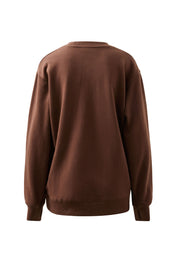 Isla Oversized Slouchy Crew Chocolate Heritage