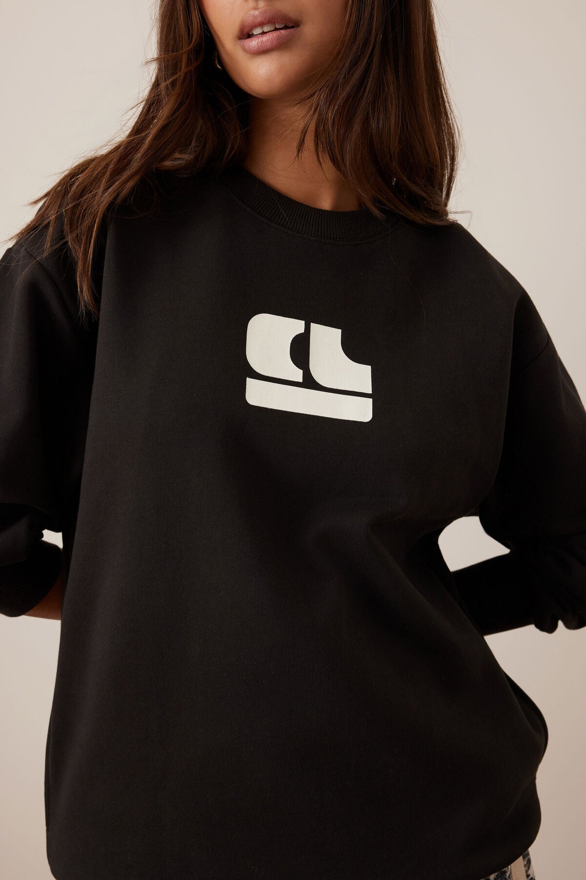 Isla Oversized Slouchy Crew Phantom Bubble Logo