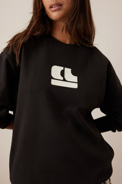 Isla Oversized Slouchy Crew Phantom Bubble Logo