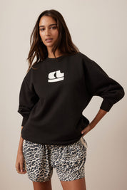 Isla Oversized Slouchy Crew Phantom Bubble Logo