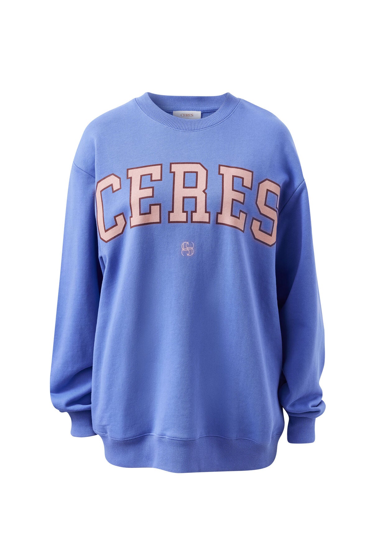 Isla Oversized Slouchy Crew/Vintage Blue Pink Clay Burnt Toffee Heritage
