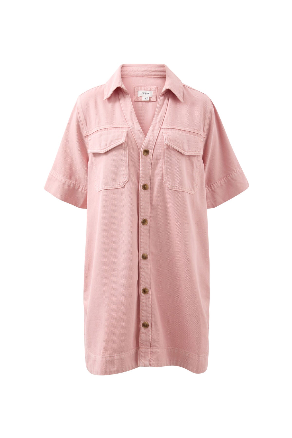 Sammy Relaxed Shirt Dress Washed Pink