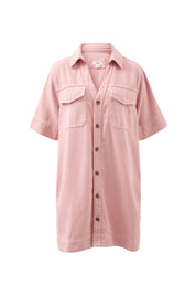 Sammy Relaxed Shirt Dress Washed Pink