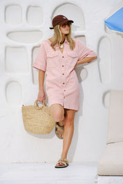 Sammy Relaxed Shirt Dress Washed Pink