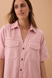 Sammy Relaxed Shirt Dress Washed Pink