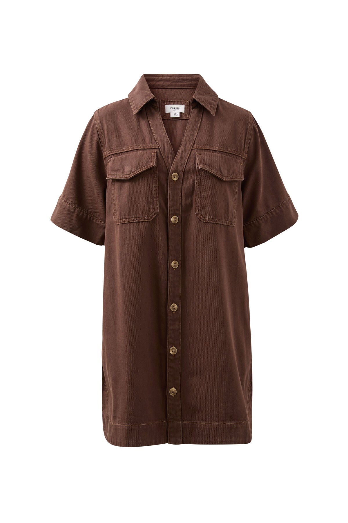Sammy Relaxed Shirt Dress Chocolate