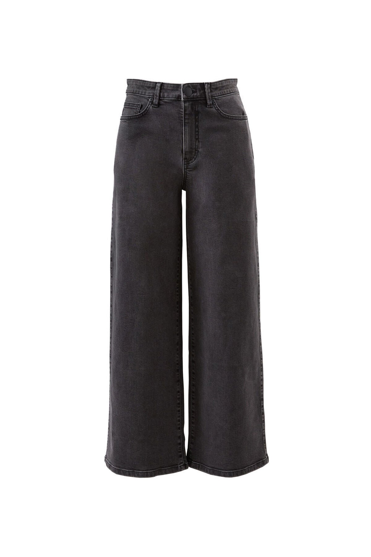 EVIE WIDE LEG JEAN/WASHED BLACK