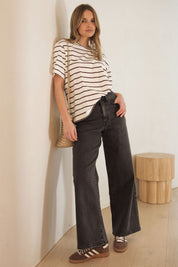 EVIE WIDE LEG JEAN/WASHED BLACK