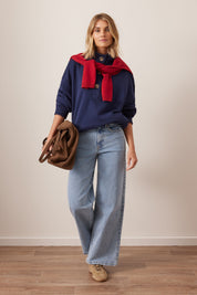Evie Wide Leg Jean/Mid Vintage Blue