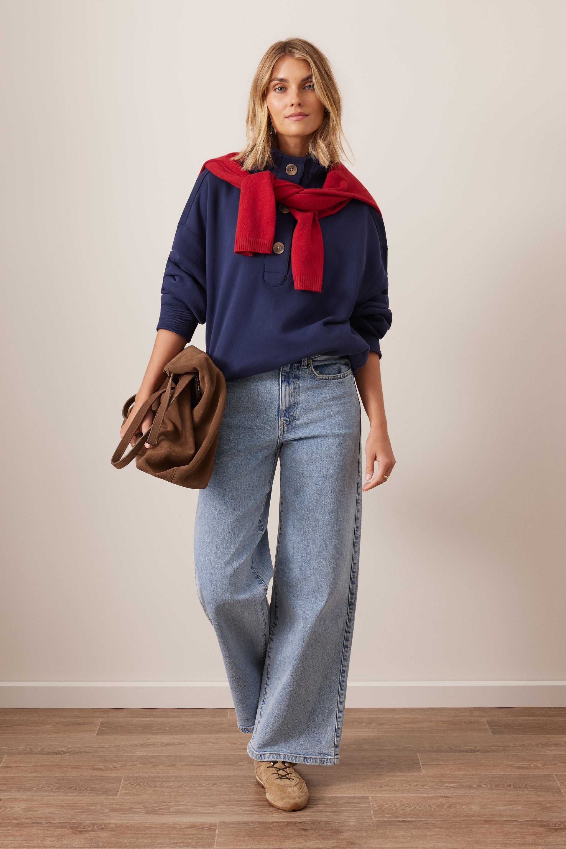 Evie Wide Leg Jean/Mid Vintage Blue