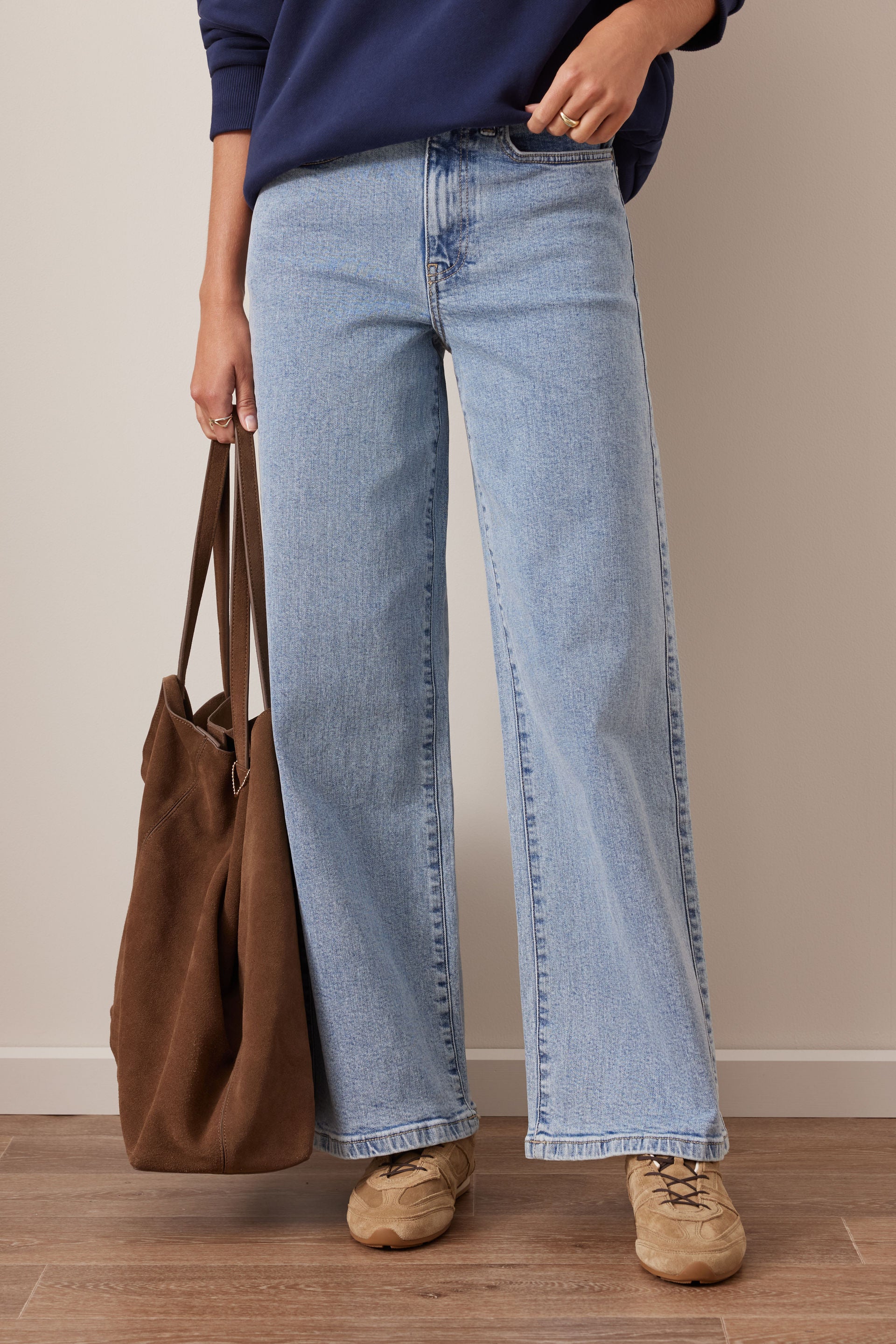 Evie Wide Leg Jean/Mid Vintage Blue