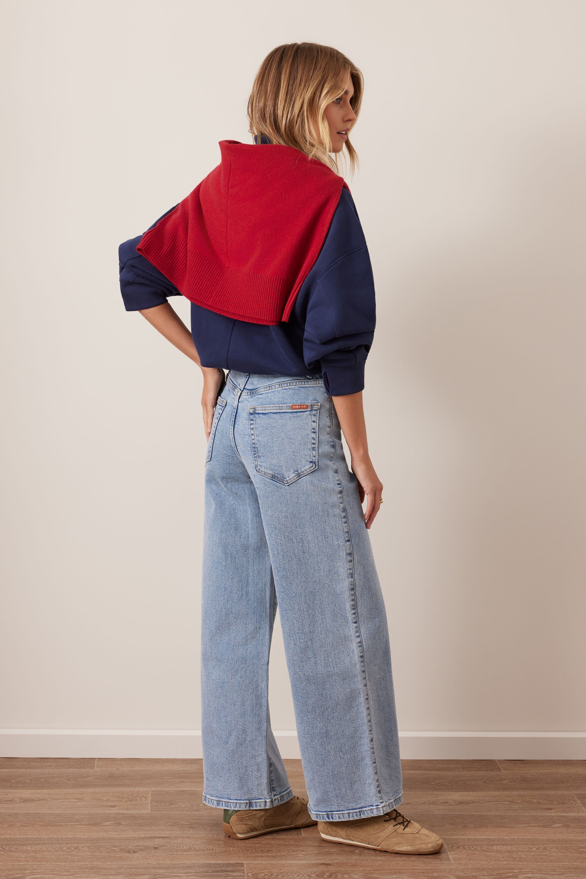 Evie Wide Leg Jean/Mid Vintage Blue