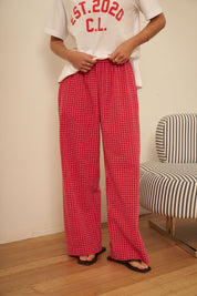 The Lounge Pant Textured Red Check