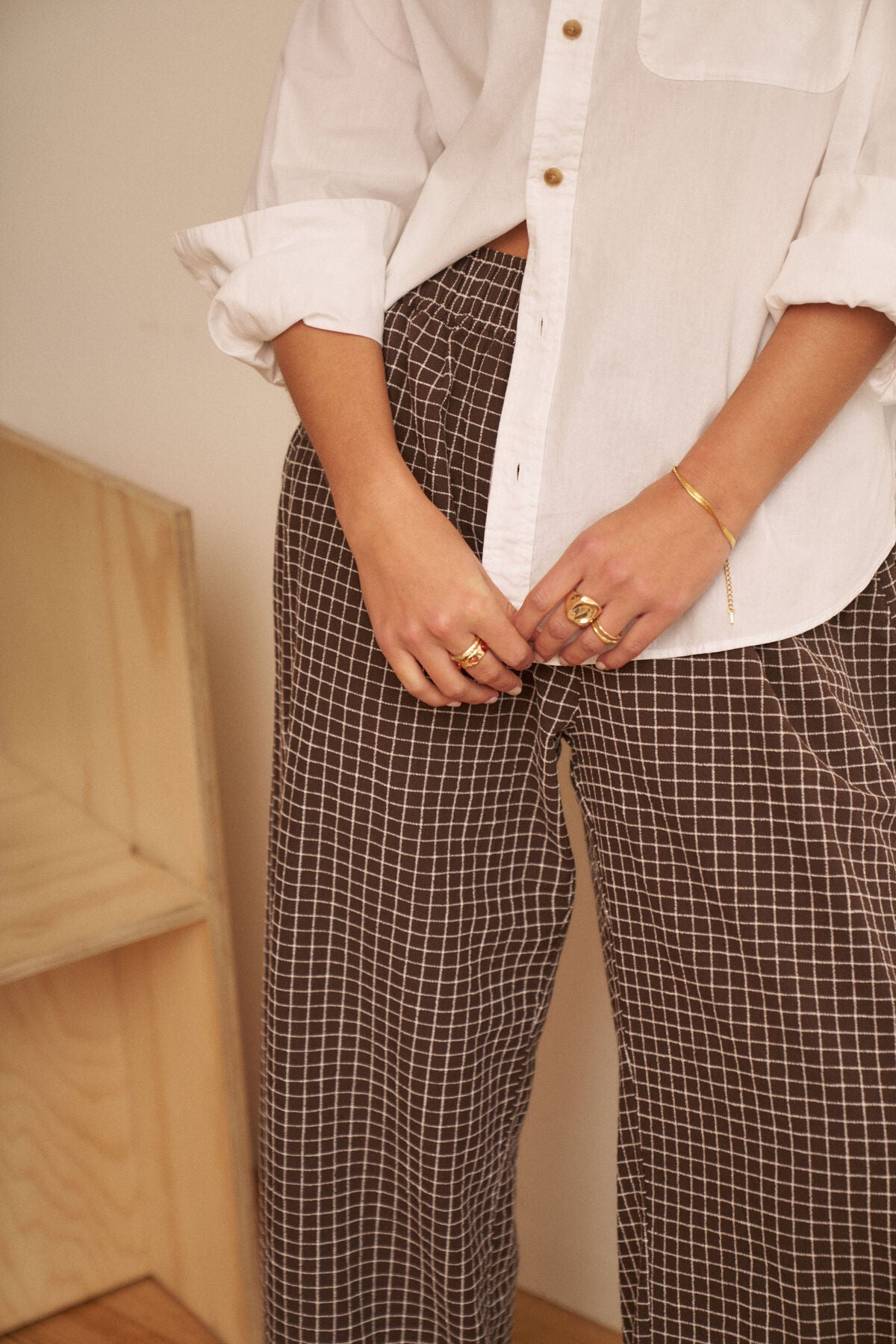 The Lounge Pant Textured Chocolate Stripe