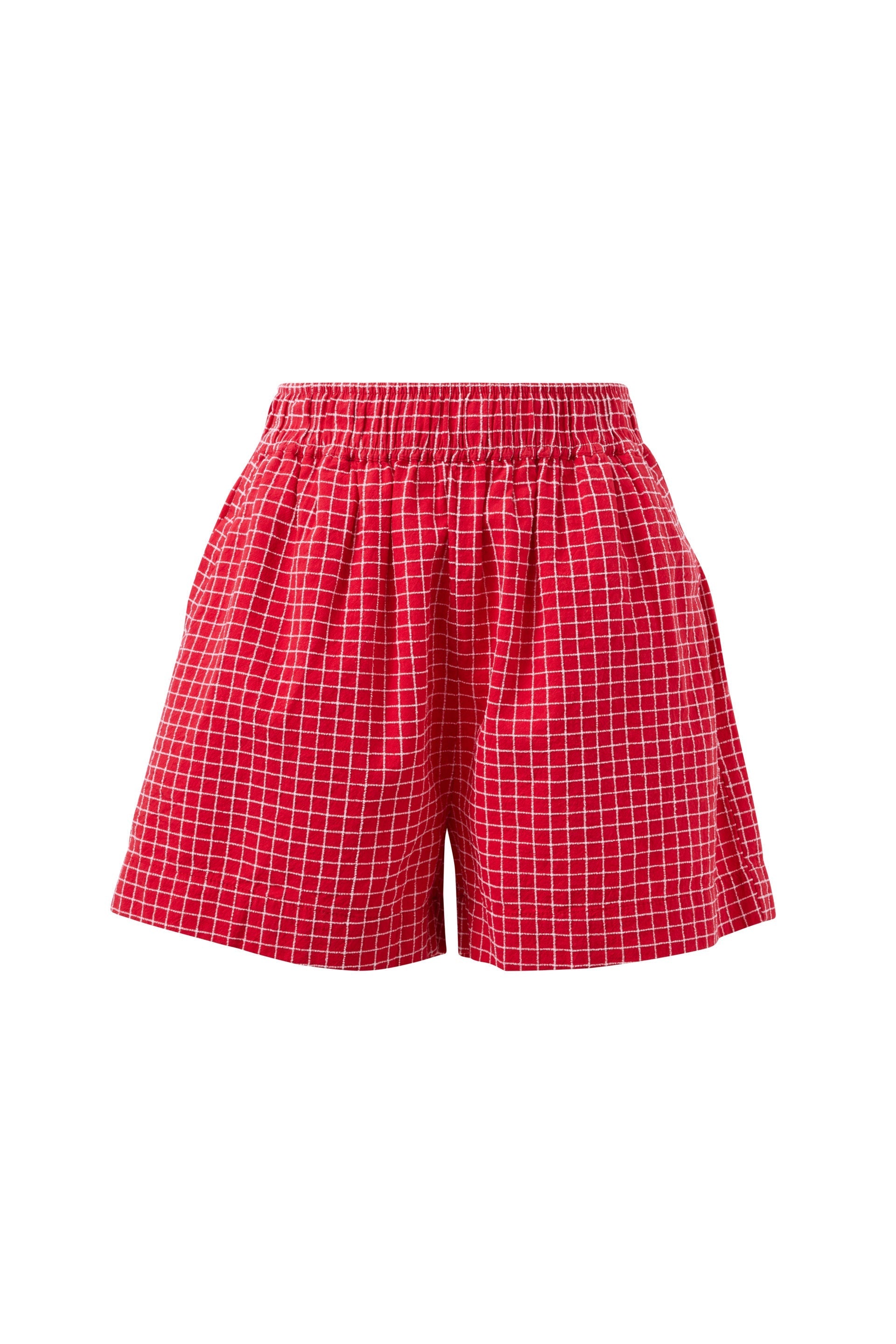 Mila Short Textured Red Check