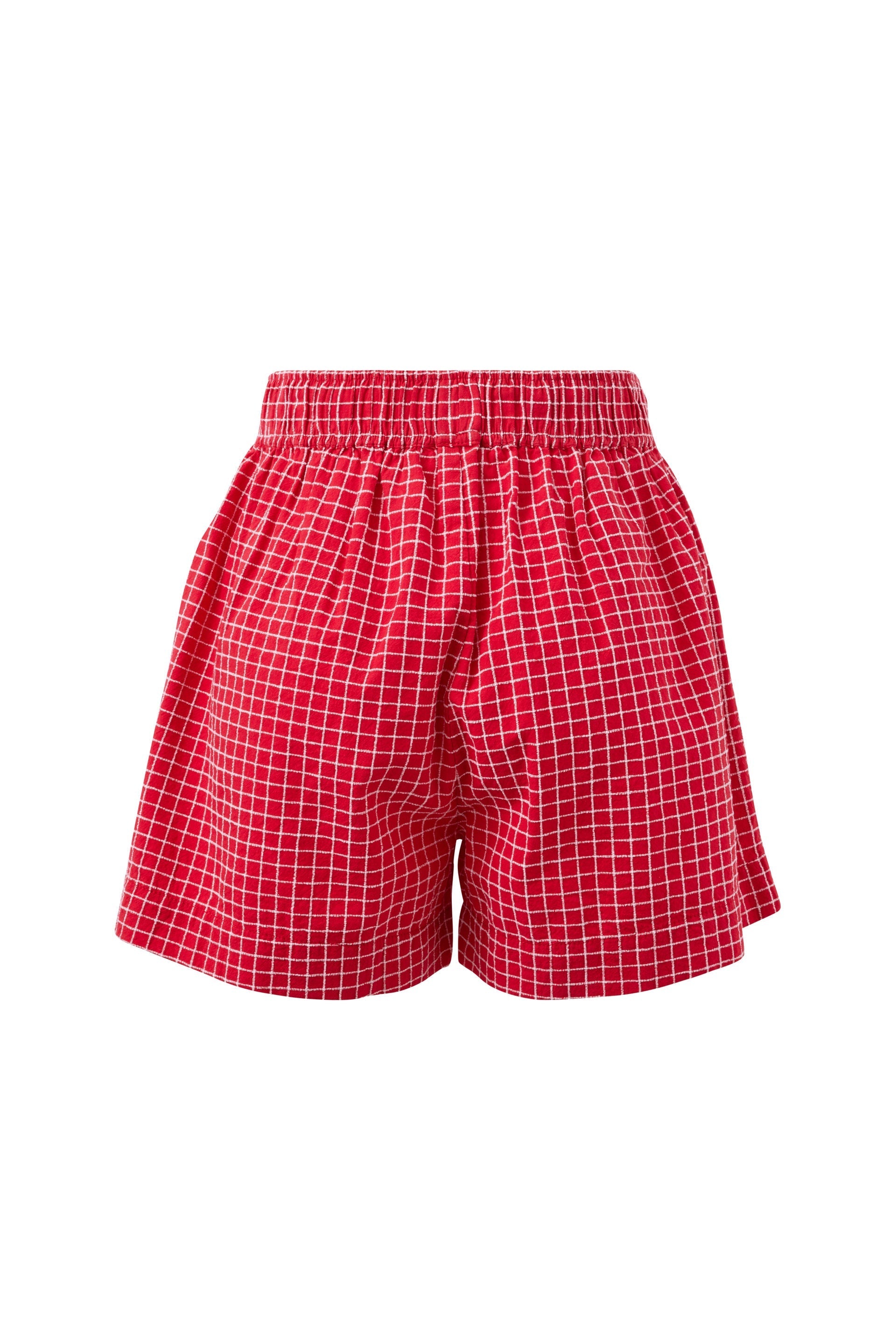 Mila Short Textured Red Check