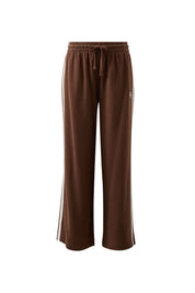 Gigi Wide Leg Terry Trackpant Chocolate Side Stripe